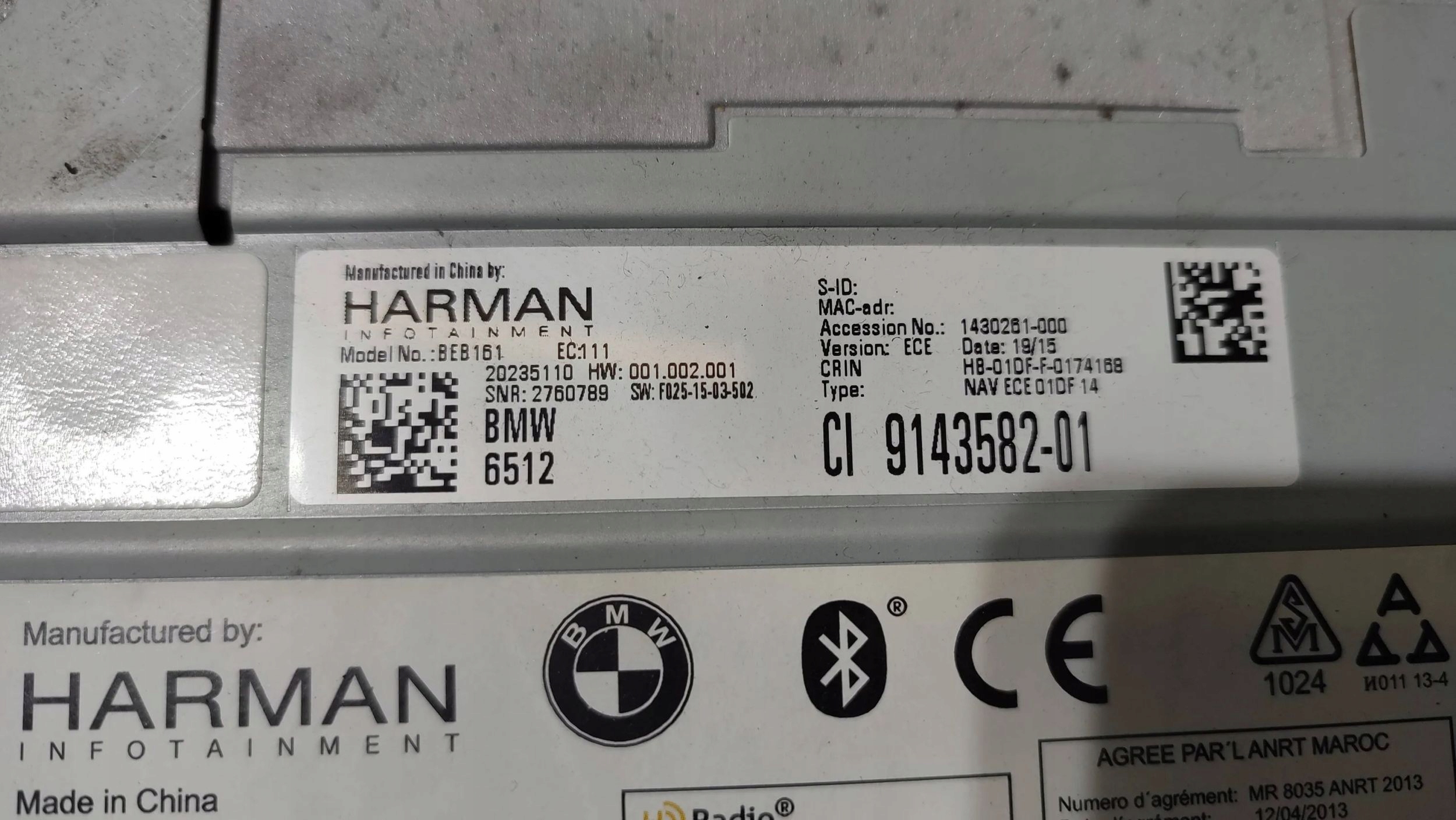 BMW X3 F25 2015 Radio