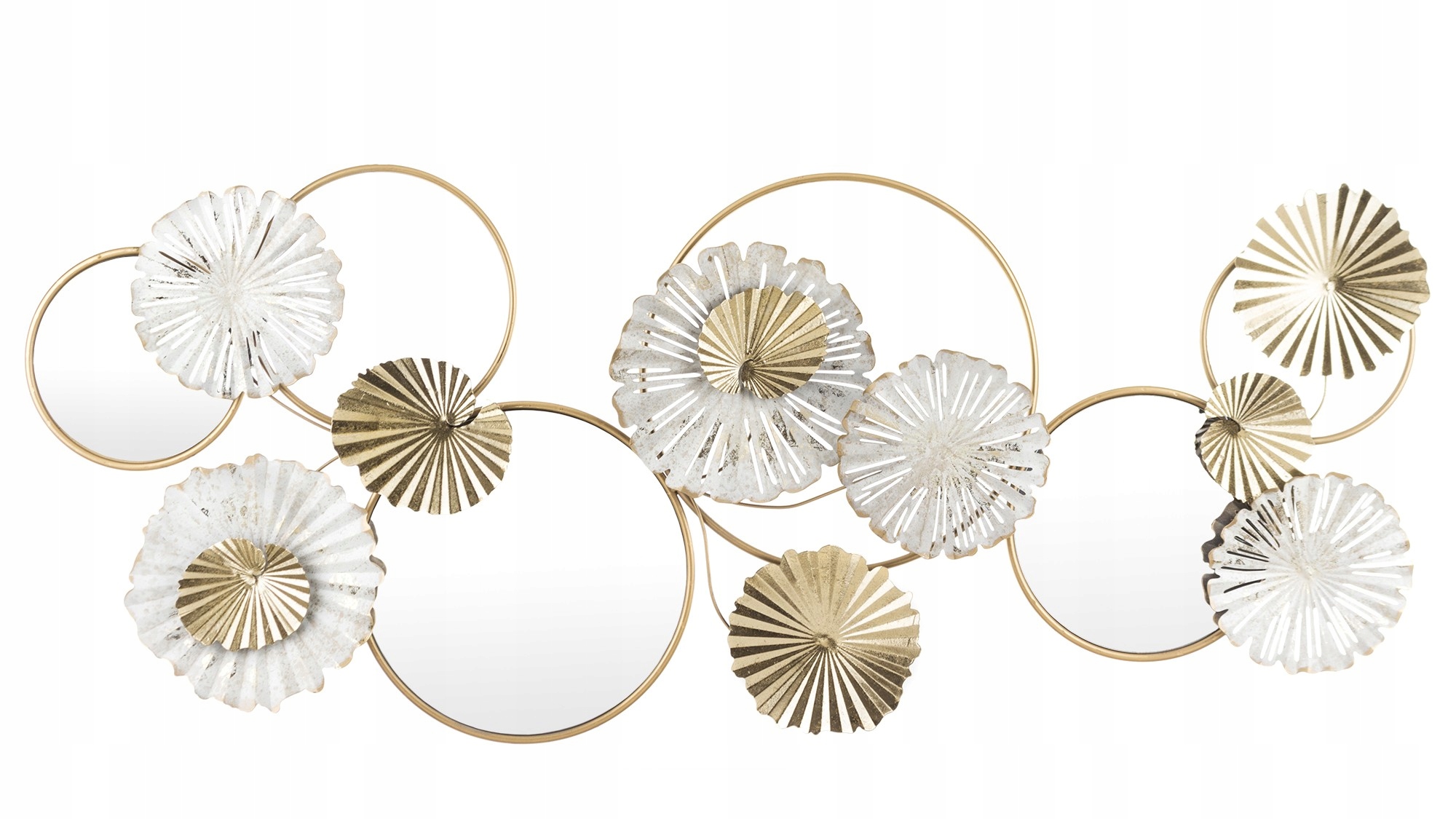 Zlatá nástenná dekorácia kovové zrkadlo zlaté