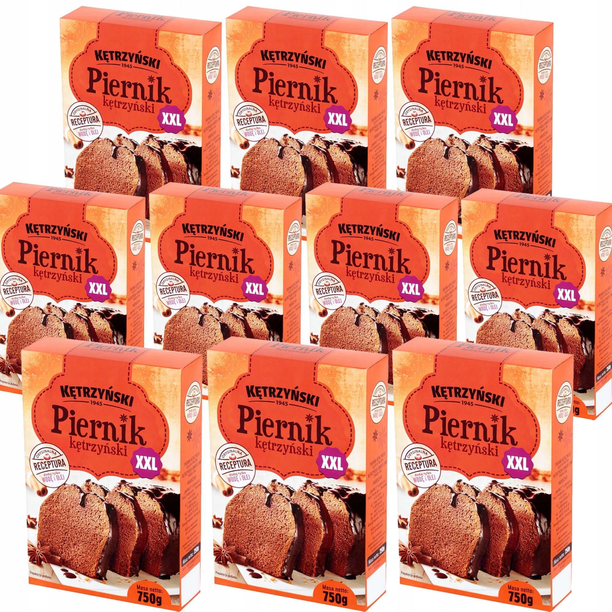 Kętrzyński Piernik XXL 750g (kartonik) x 10 sztuk 7,5KG
