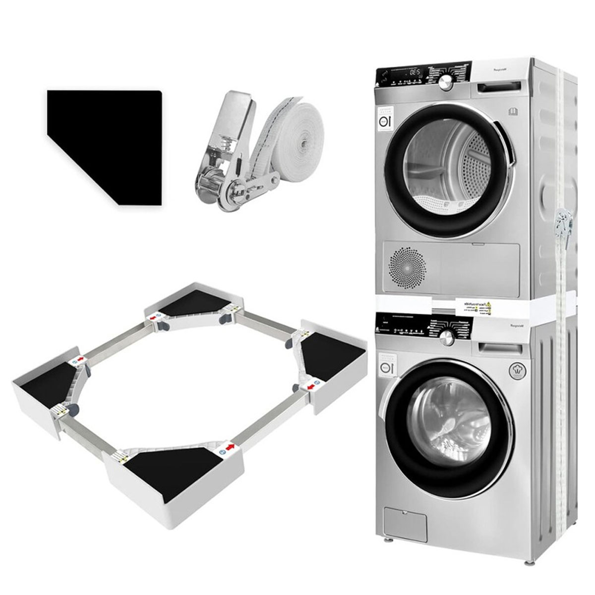 Łącznik Pralki Suszarki Uniwersalny Szerokość Antywibracyjna Pas 46-72cm