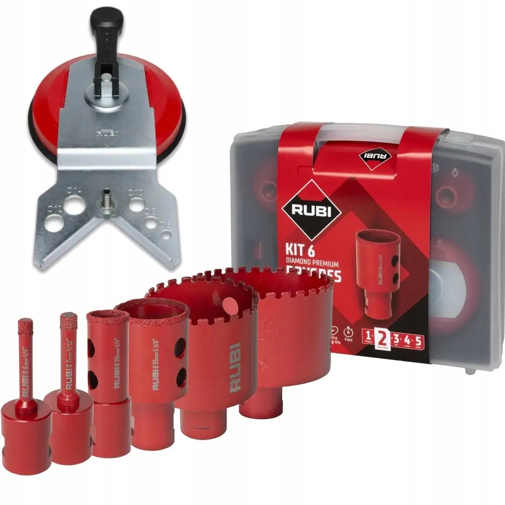 Zestaw 6 szt wierteł diamentowych Drygres Premium Rubi 51929
