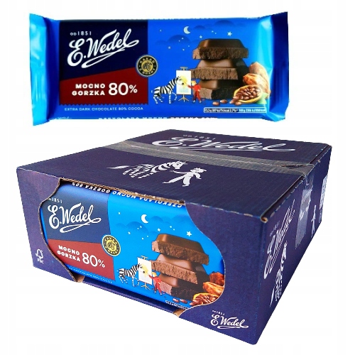 Levně Hořká Čokoláda E. Wedel 80 g x 22 kusů
