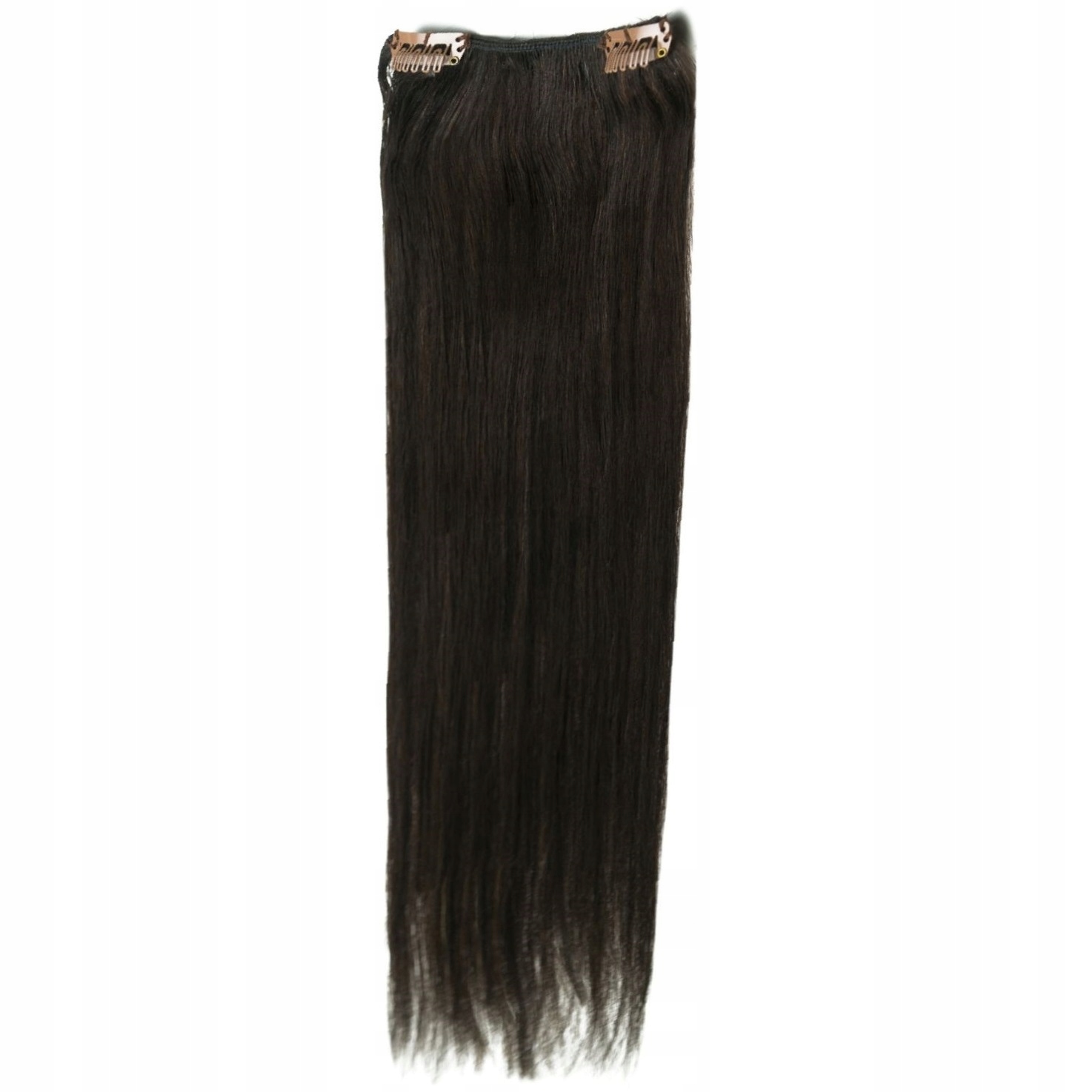 Clip-in Příčesek Do Vlasů 100% Přírodní Páska Dopinka 25 CM tmavě hnědá 2