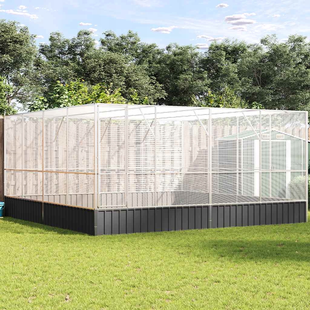 Levně Fionshop 262976112 Voliéra stříbrná 418 x 414 x 212 cm ocel