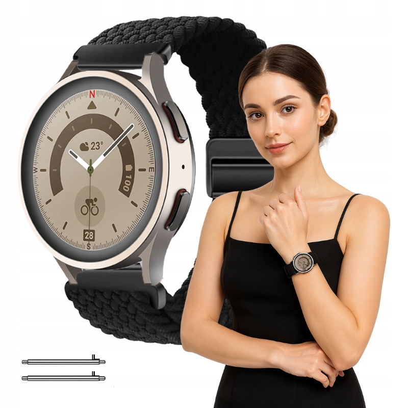 Pasek do Huawei Watch GT4 GT5 GT6 41mm opaska czarny uniwersalny 18mm