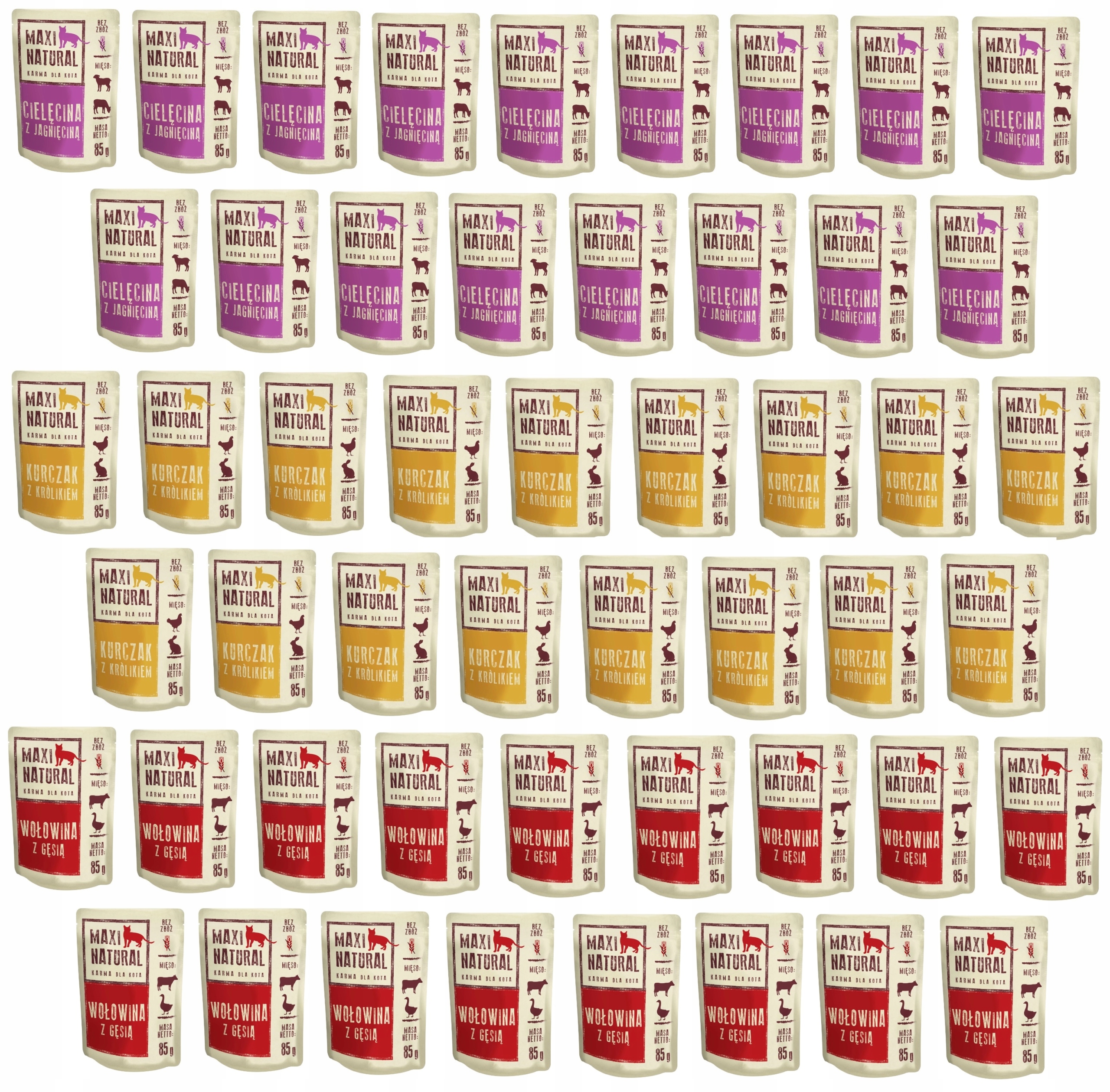 51x Karma Mokra Kota Maxi Natural Mix Smaków 85g