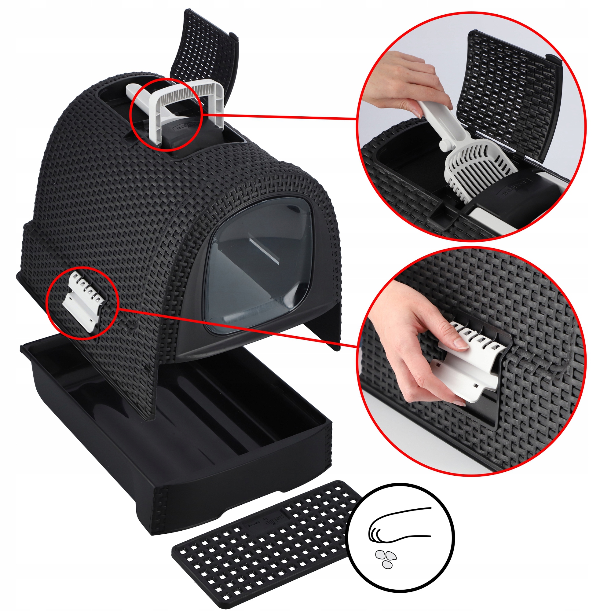 CURVER CURVER С ФИЛЬТРОМ ТУАЛЕТ ДЛЯ КОШКИ + СПОЙЛ EAN 3253920615008