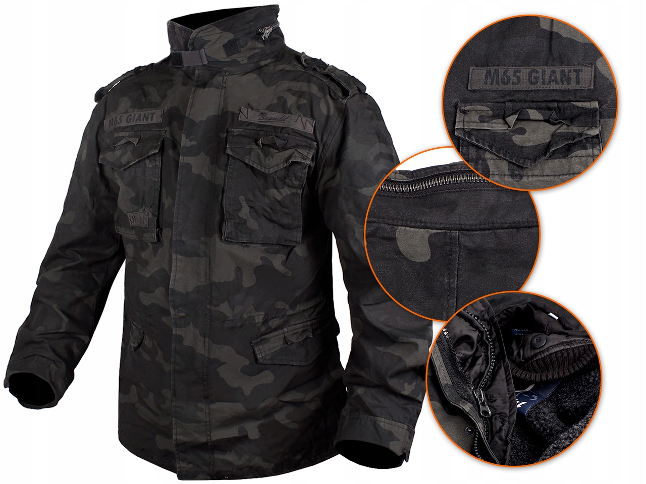 Pánská Vojenská Bunda Brandit M65 Giant Parka 3v1 Dark Camo 4XL