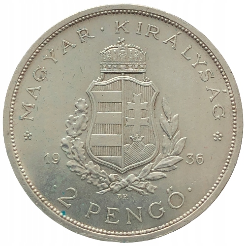 60849. Węgry, 2 pengo, 1936r. - Ag