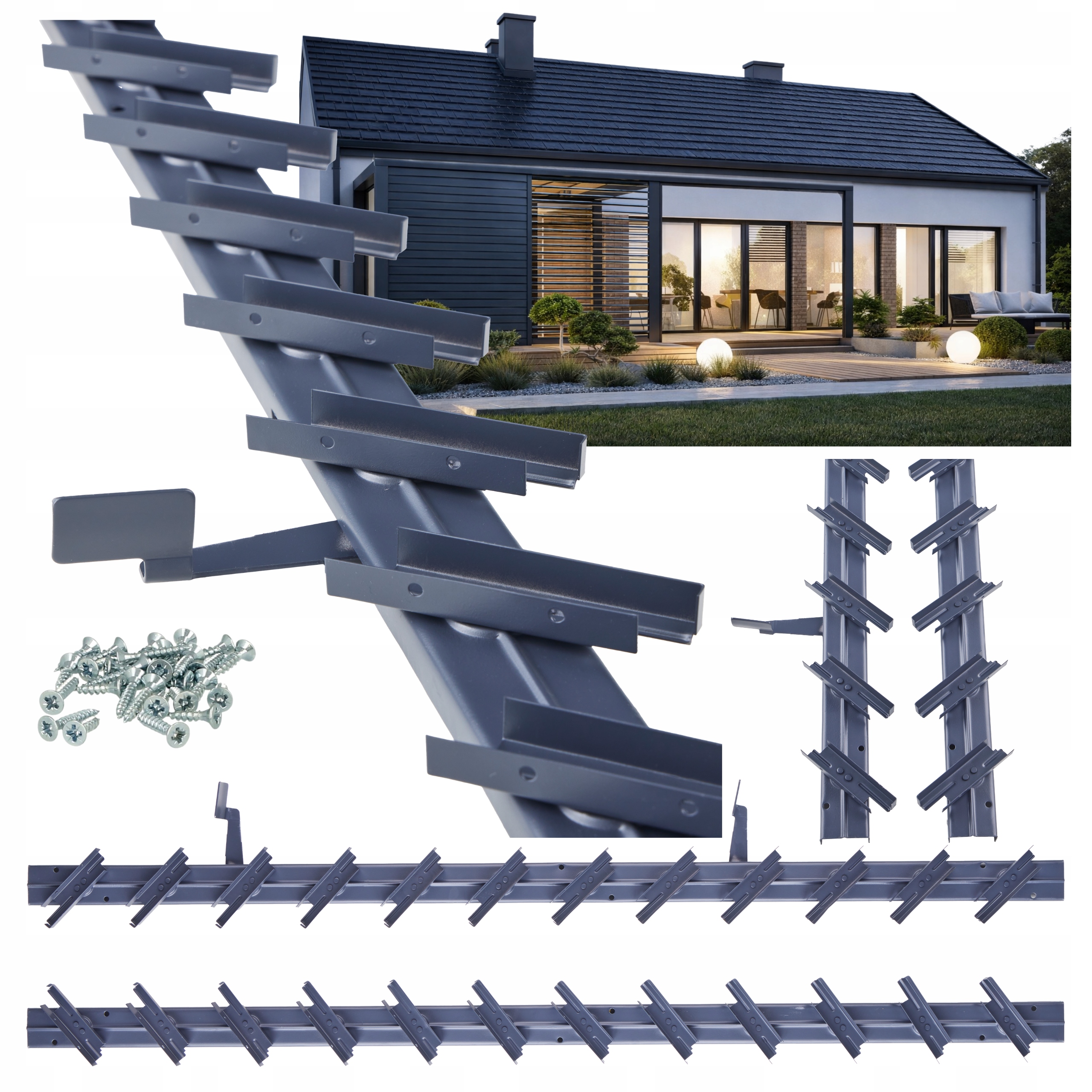 Pohyblivé Desky Mechanismus Žaluzie Na Terasu Do Altánku Shutters Šedý 107 CM