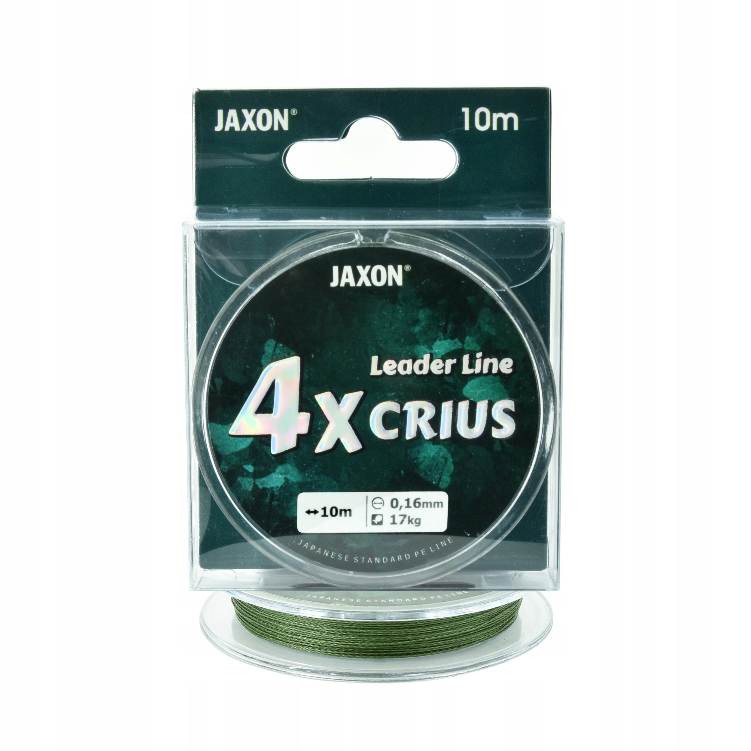 Plecionka przyponowa Jaxon Crius 4X Leader Line 0.16mm 10m 17kg zielona 1sz