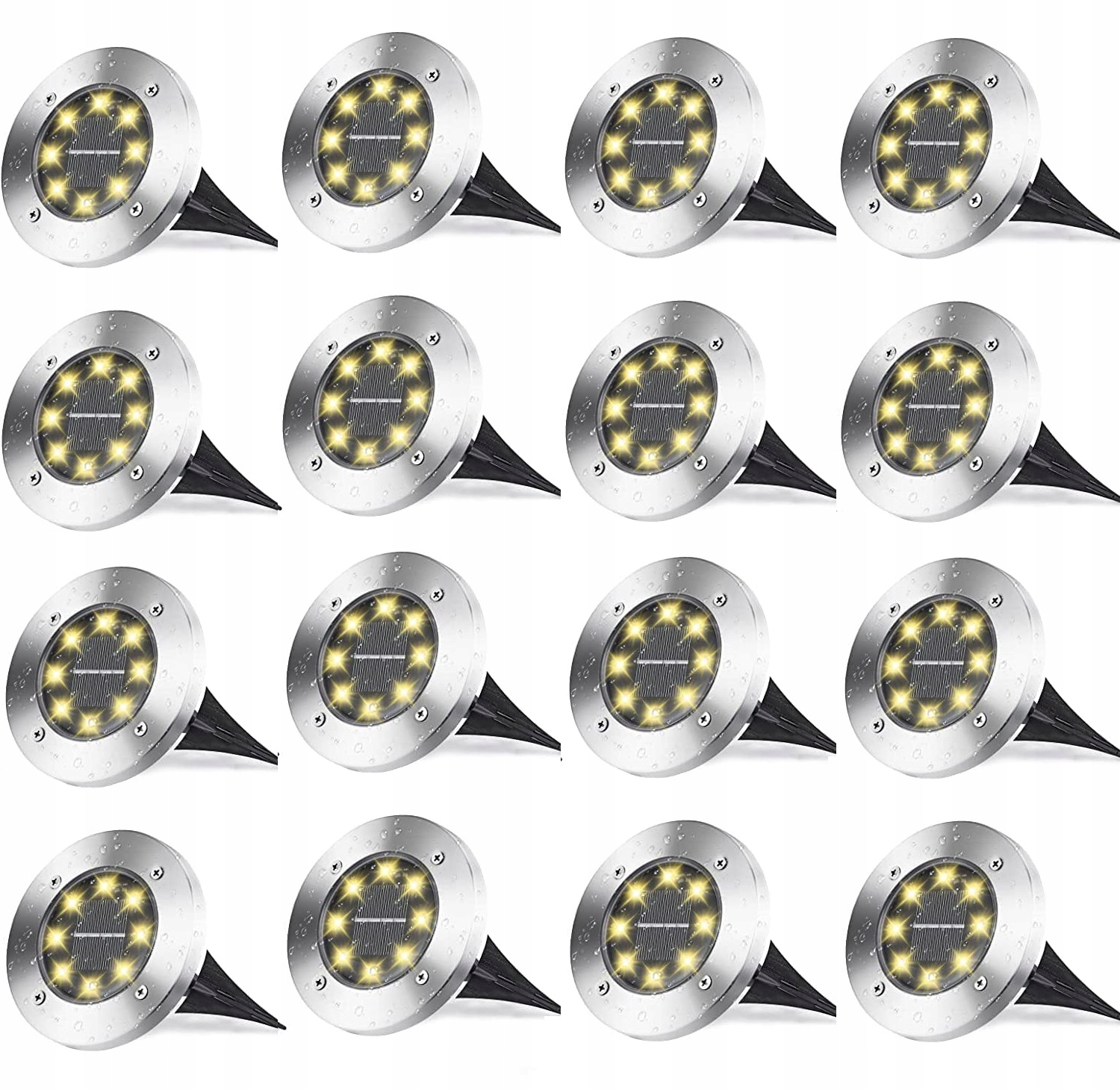

Lampki Ogrodowe Solarne Gruntowe Led Dyski 16szt