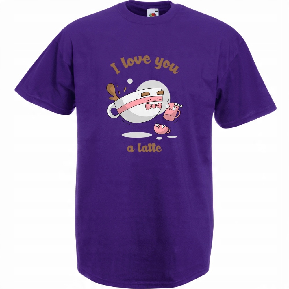 

Koszulka i love you a latte kawa XL fioletowa