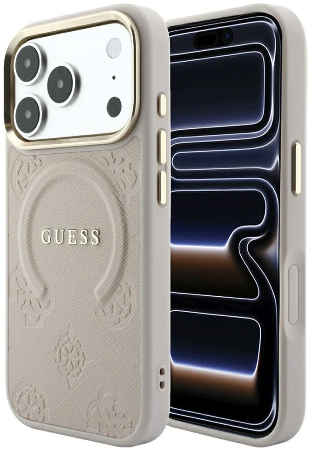 Etui Guess Saffiano Peony Ring MagSafe na iPhone 17 Pro Max 18 Pro Max