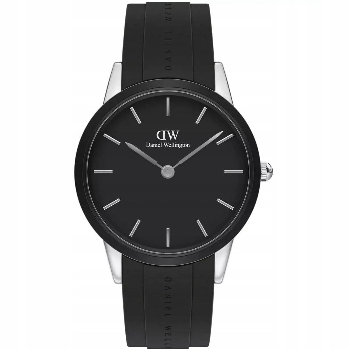 Zegarek Daniel Wellington Iconic Motion DW00100436 40mm srebrny na czarnym
