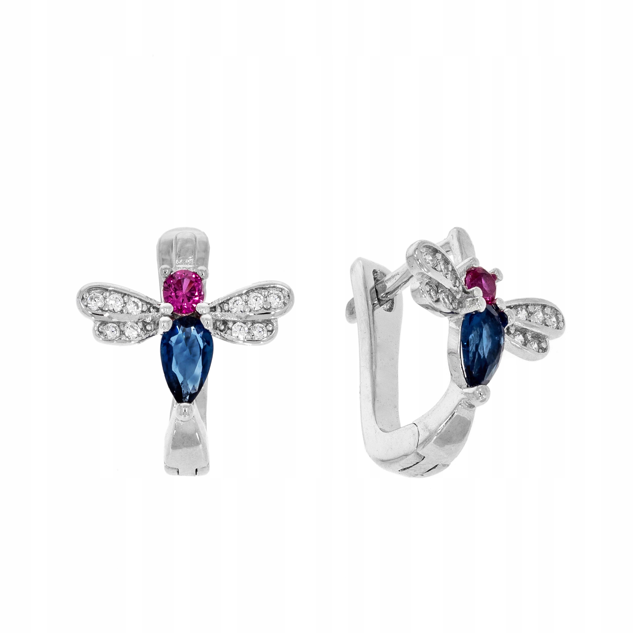 

Srebrne Damskie Kolczyki Ważki Angielskie Kolorowe