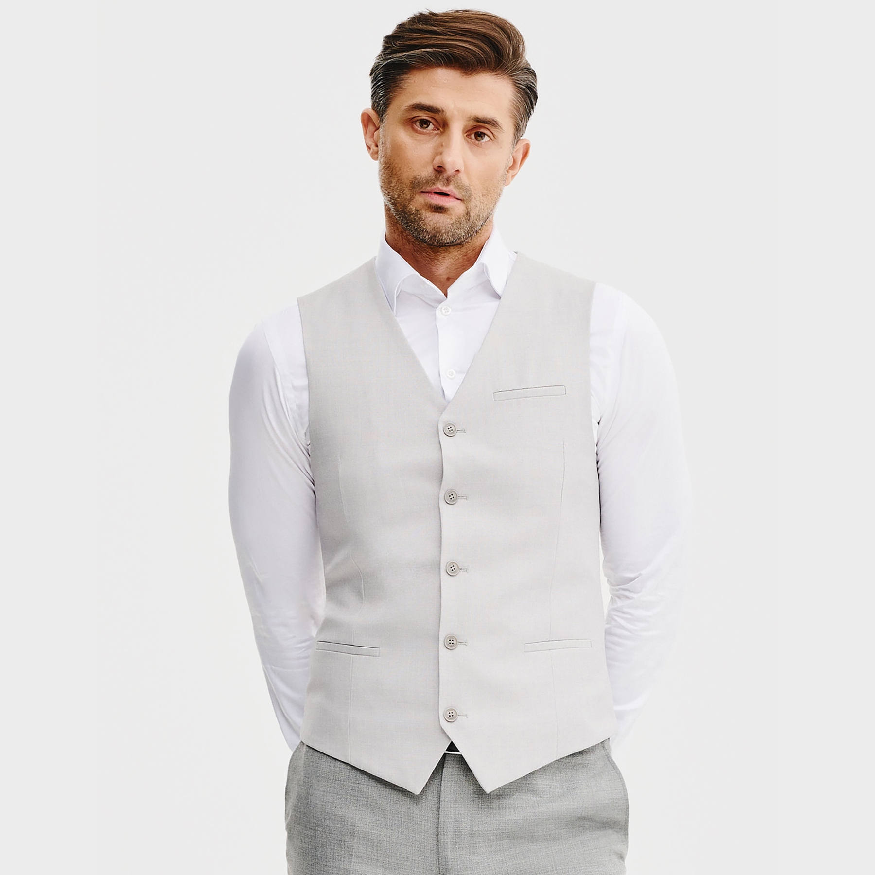 Pánská jednoduchá šedá vesta Pako Lorente vel 48