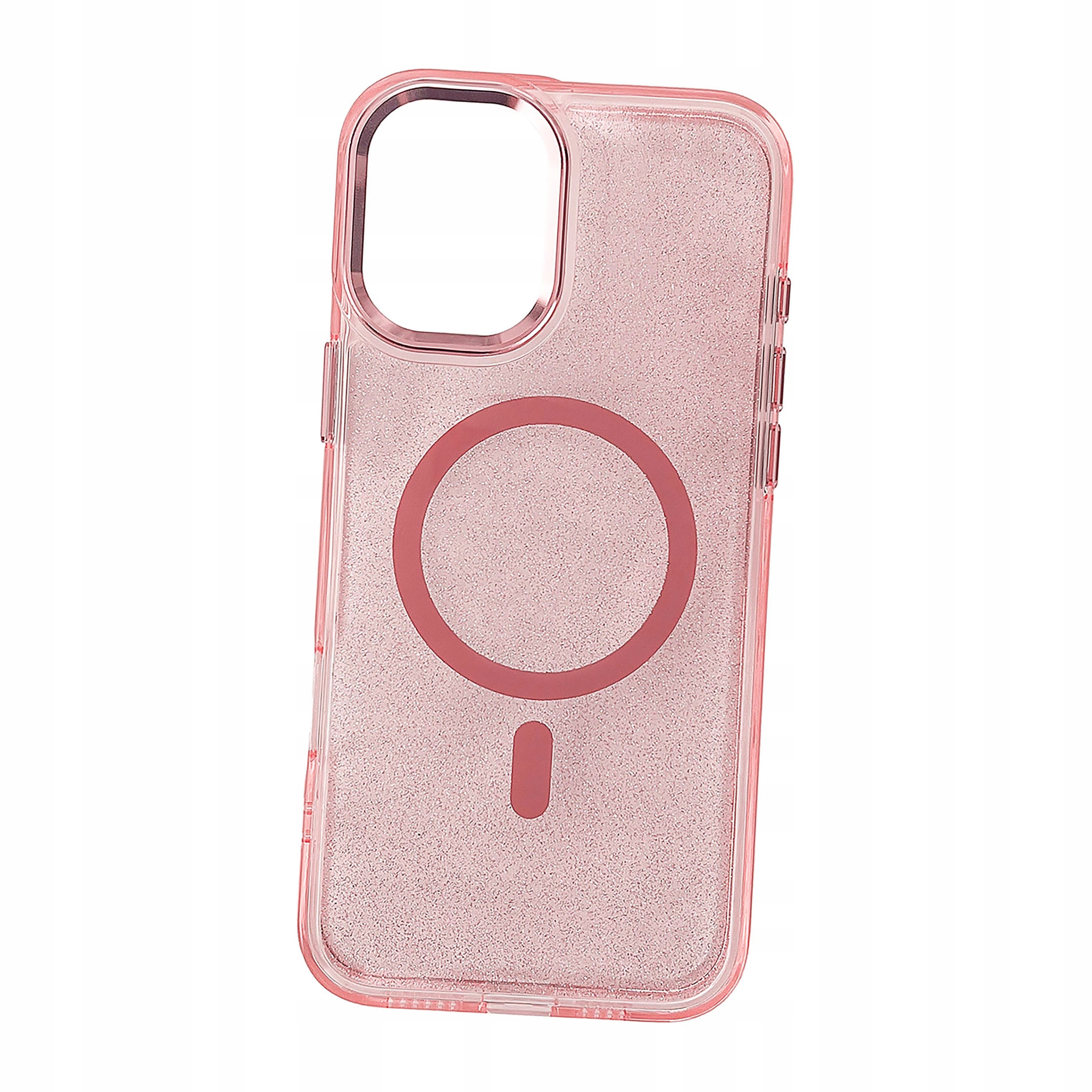 Plecki Etui Glitter Case MagSafe do iPhone 16 różowe z brokatem
