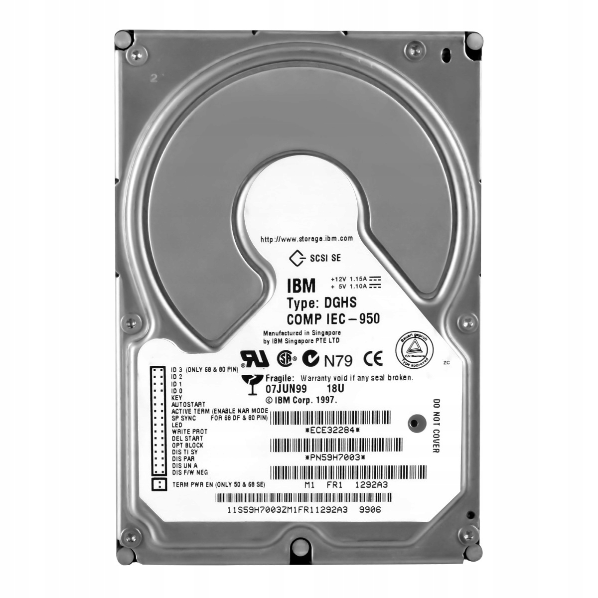 Ibm UltraStar 18XP 59H7003 18.2GB 7.2K Scsi 68-PIN 3.5'' Hh