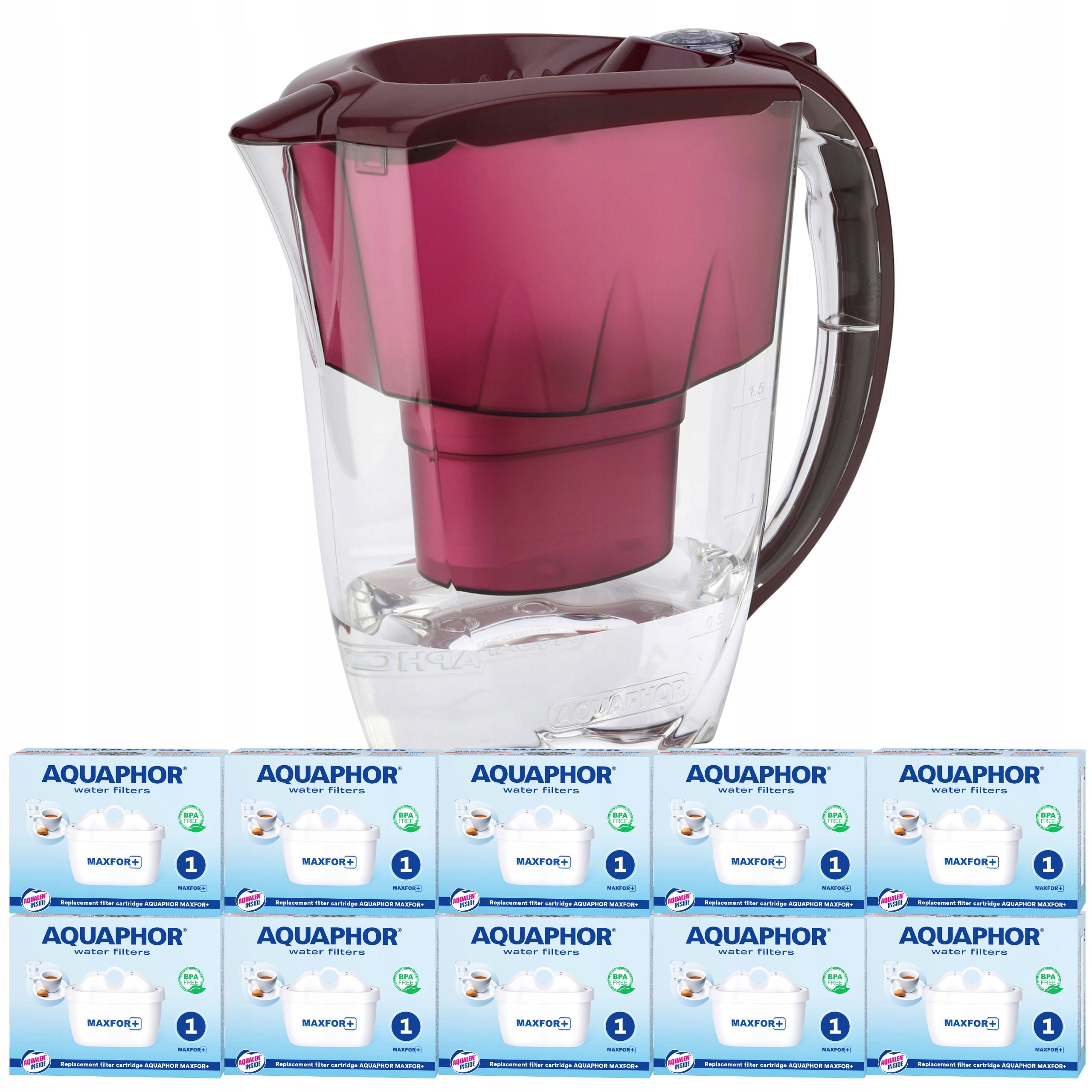 Džbán Aquaphor Amethyst 2,8 +10 náplní třešňový