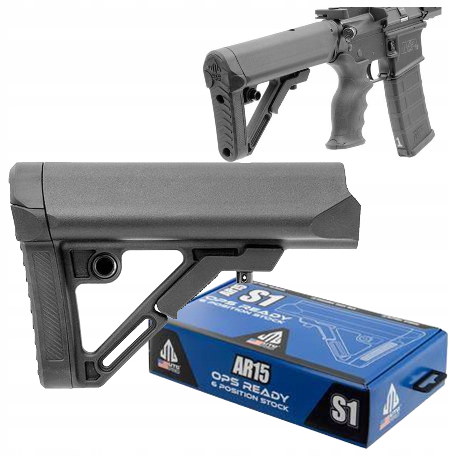 Kolba z regulacją Leapers Utg Pro AR15 Ops Ready S1 Mil-spec teleskopowa