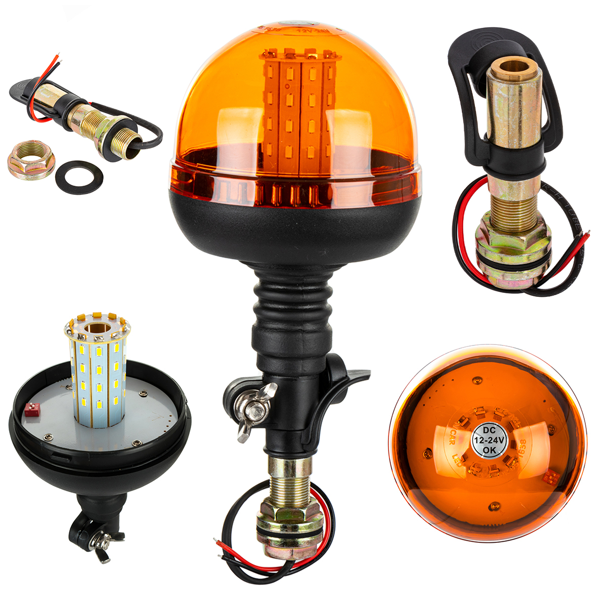 

Lampa ostrzegawcza kogut Led z uchwytem I przewód