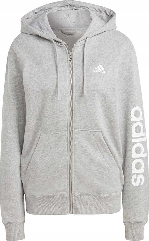 Mikina Adidas Essentials Linear Full-Zip s kapucí z francouzského froté, velikost Sz Xs