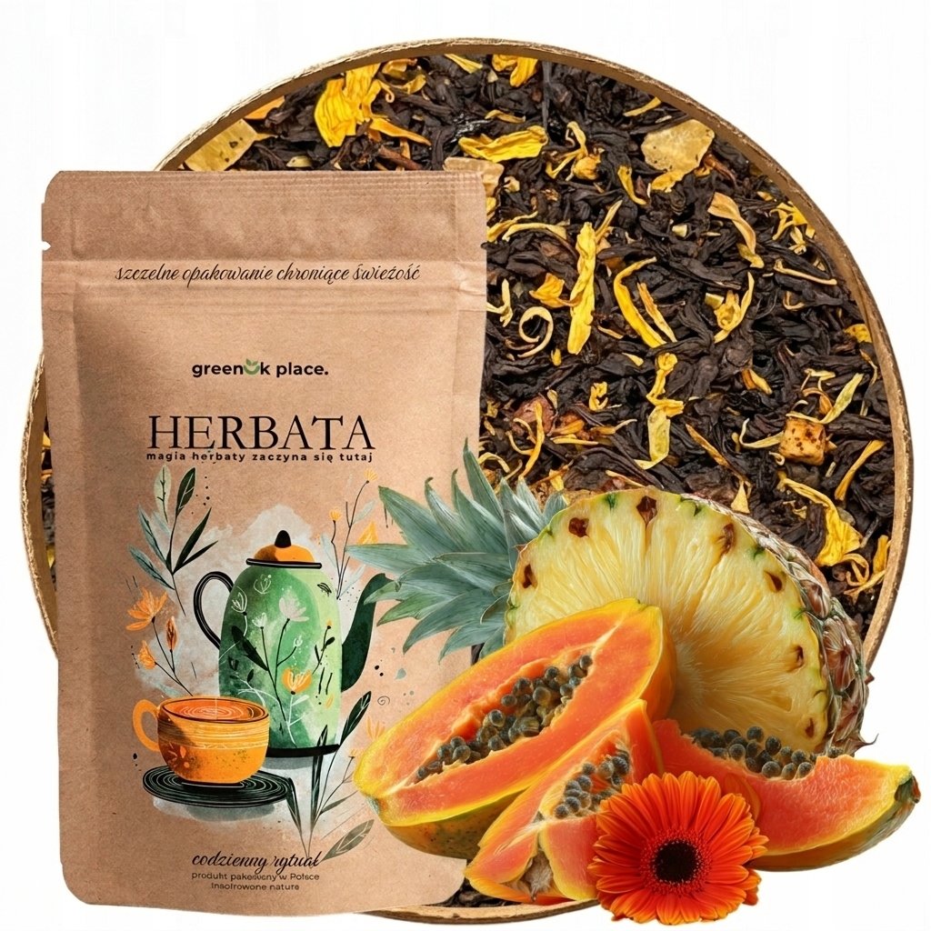 Čaj černý Zlaté Slunce 1000 g s ananasem exotická aromatická chuť
