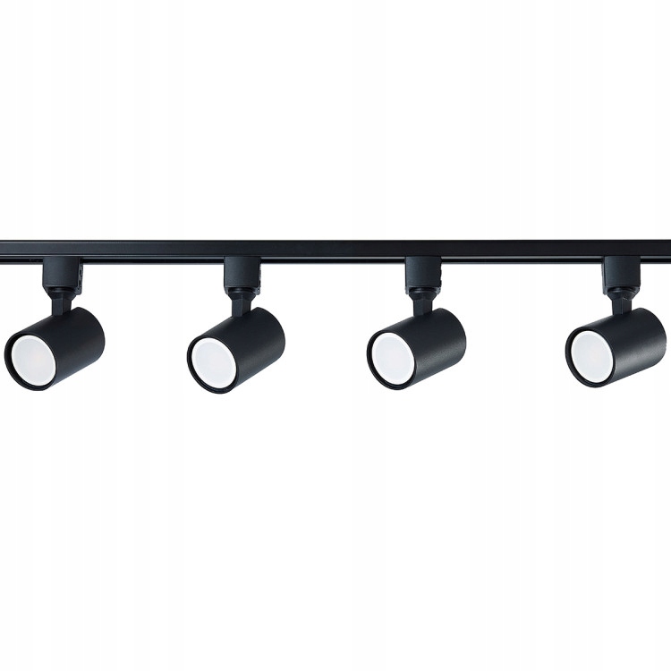 Štyri reflektory koľajnicového osvetlenia Snow 1F 4xGU10 LP-737 Bk Set