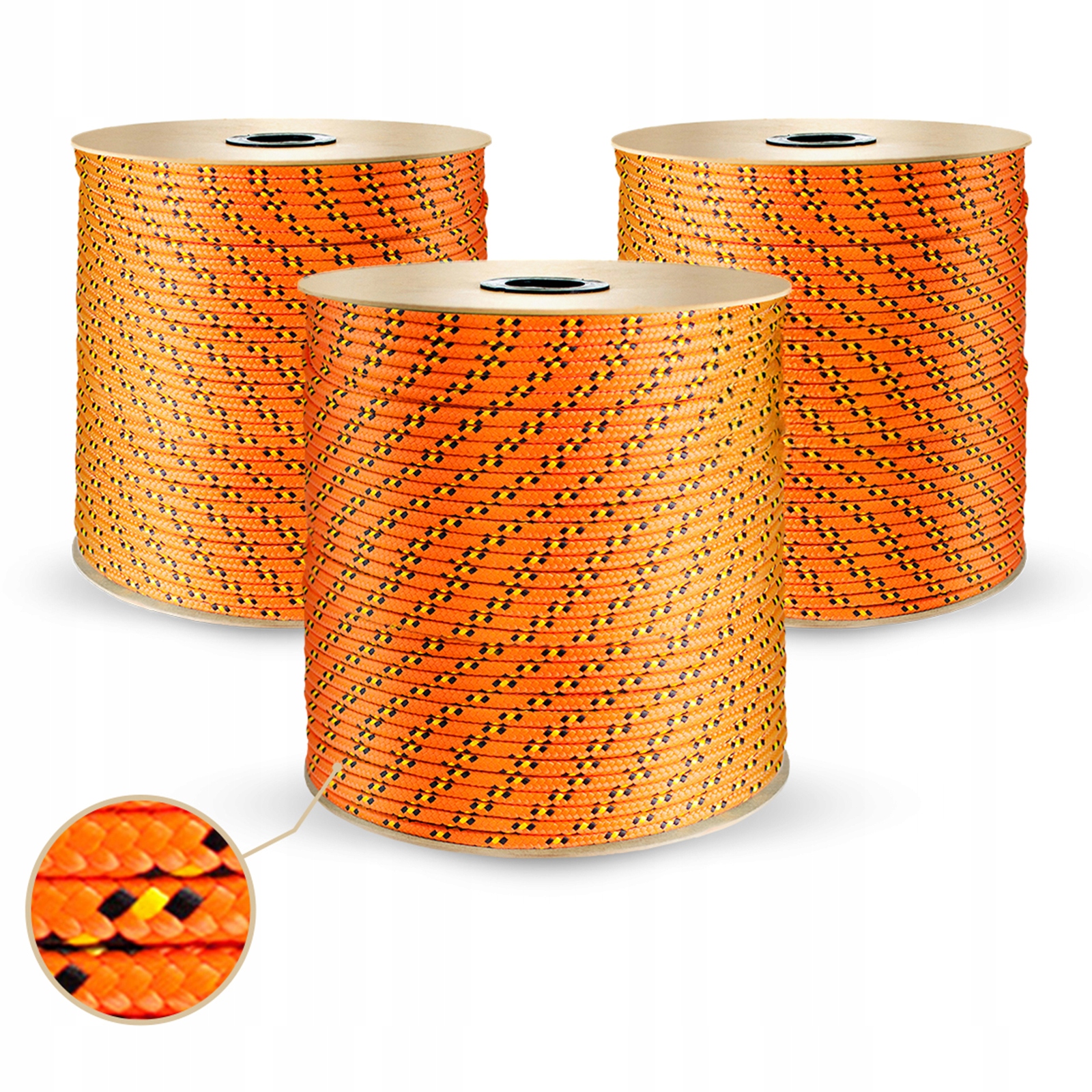 Lano Polypropylenové pletené plachetní lano Oranžové 14 mm 80 m