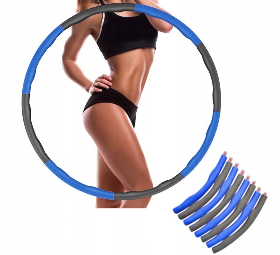 Hula Hop Regulowany Z Wypustkami Szaro-niebieskie Fitness