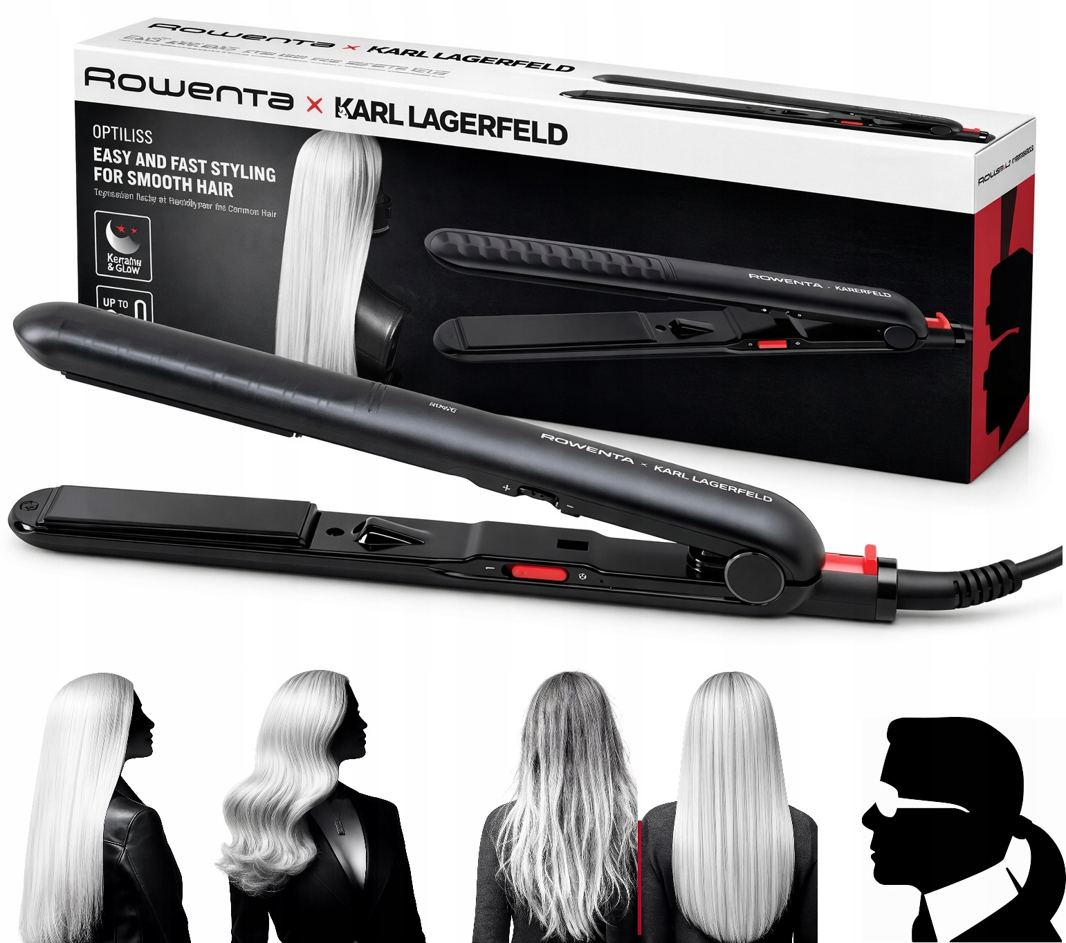 Prostownica do włosów Rowenta Karl Lagerfeld Optiliss SF321LF0