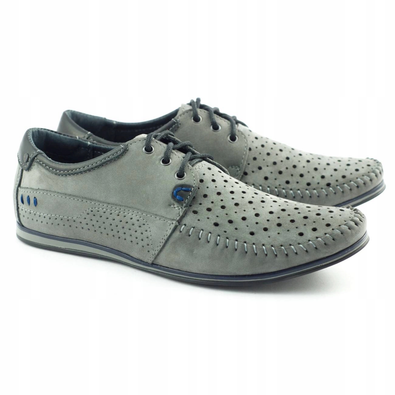 

Buty męskie mokasyny zamszowe 875 lato szare 46