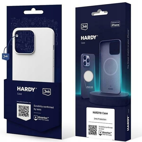 Etui 3MK Hardy Case MagSafe do Apple iPhone 15 Pro Max srebrno biały