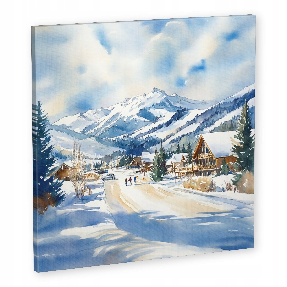 Obraz Na Plátně Canvas Krajina Zima Sníh Mráz Hory Letovisko Vesnice 60x60