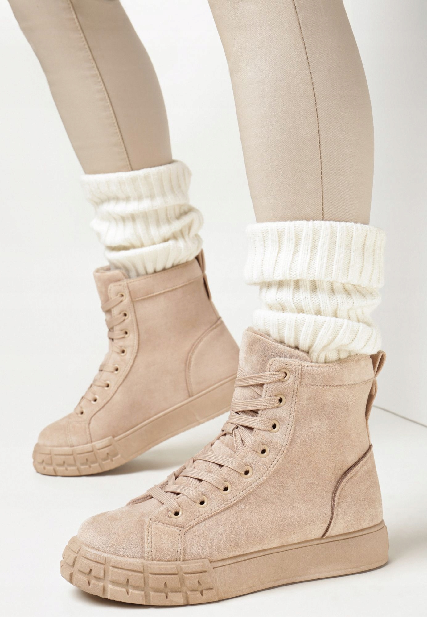 Born2Be Beżowe Botki damskie 37 Ekoskóra