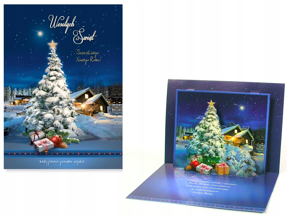 

Karnet Laurka Kartka Boże Narodzenie Przestrzenna