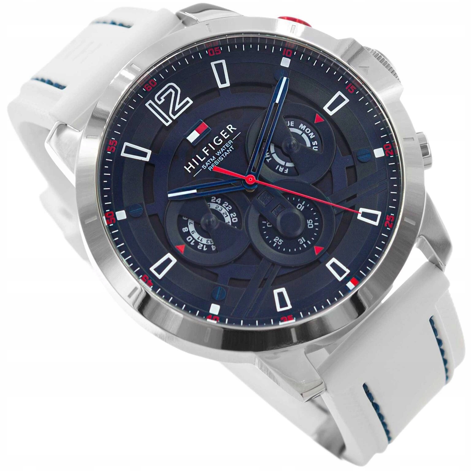 Pánské Hodinky Tommy Hilfiger Luca 1792148 Bílé Na Řemínku Datumovka 50 M