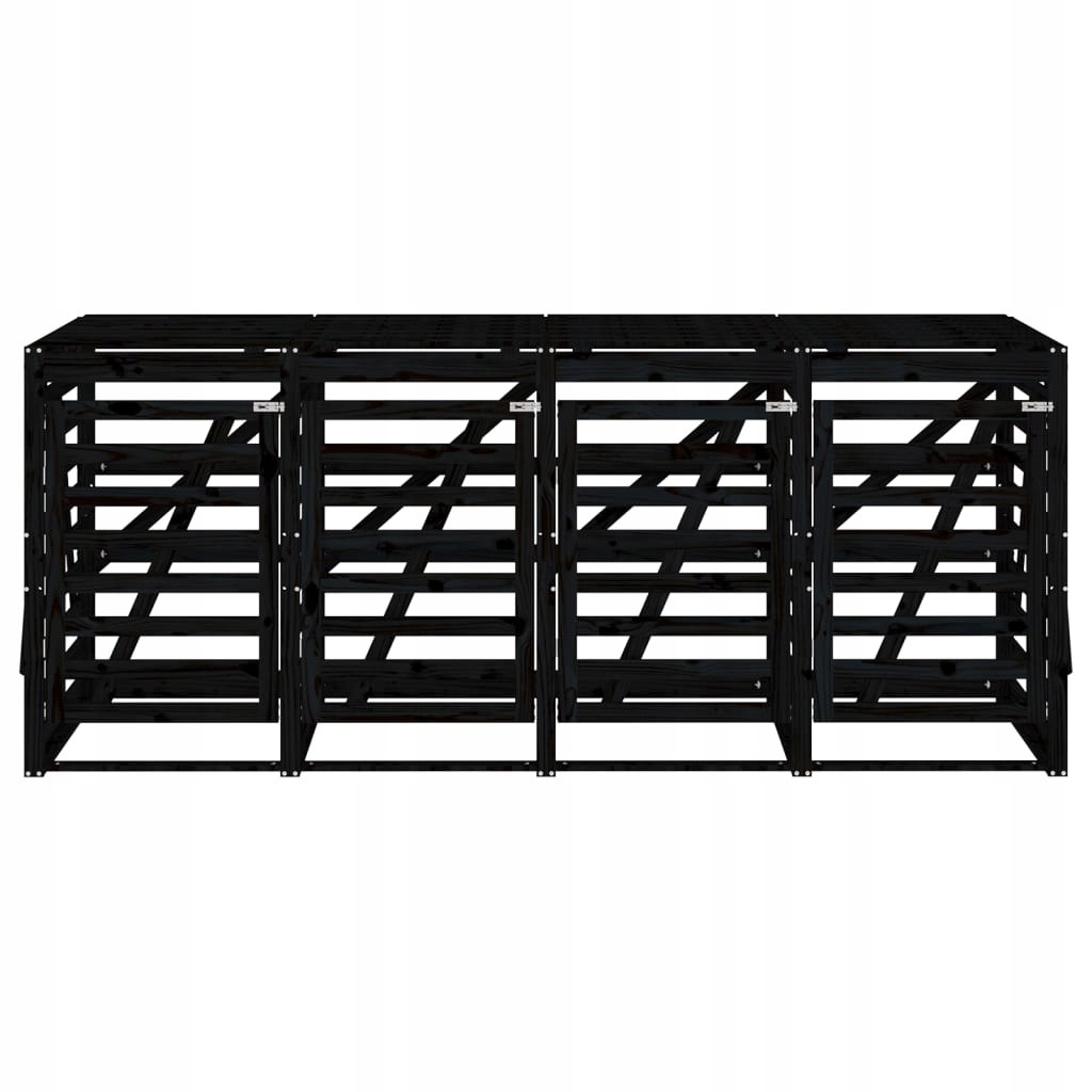 OBUDOWA NA 4 KOSZE NA ŚMIECI CZARNA DREWNO SOSNOWE Marka VidaXL