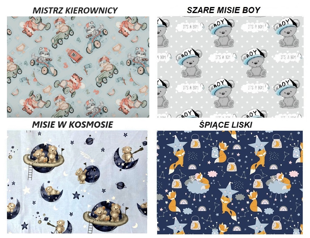 LaMinia 2-EL.POŚCIEL DO ŁÓŻECZKA 100x160 + 50x60 DUŻO WZORÓW atest Bohater brak