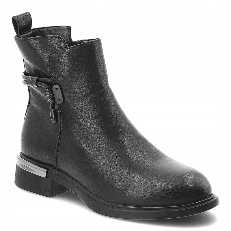 Dámské kotníkové boty D&a od firmy S.Barski, černé, MK62-7025 Black