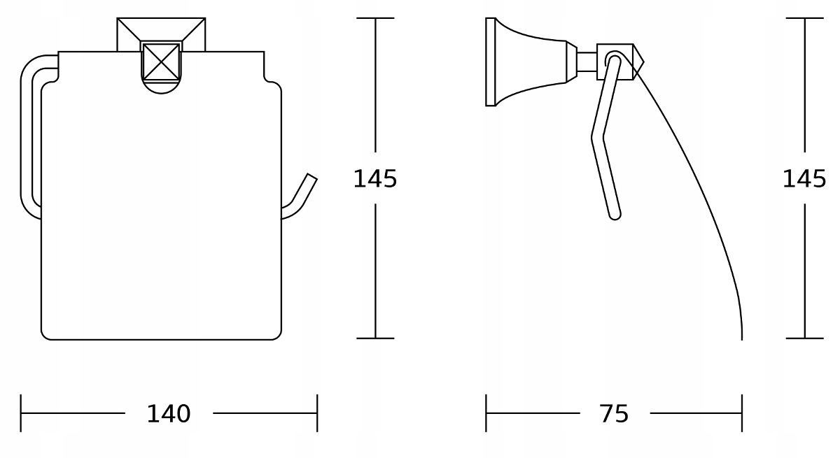 MEXEN DALIA UCHWYT NA PAPIER Z KLAPKĄ CHROM Typ uchwyt
