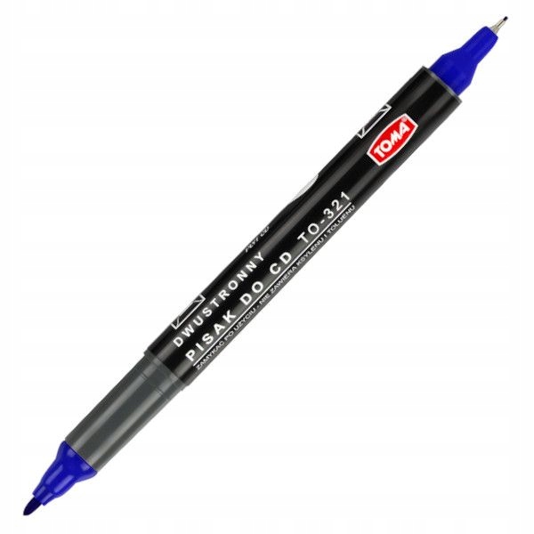 Marker do CD Toma dwustronny 0,5-1 mm niebieski trwały profesjonalny TO-321