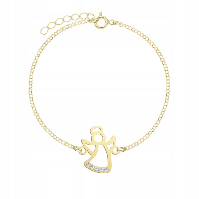 

Pozłacana Bransoletka z Aniołkiem Dedykacja