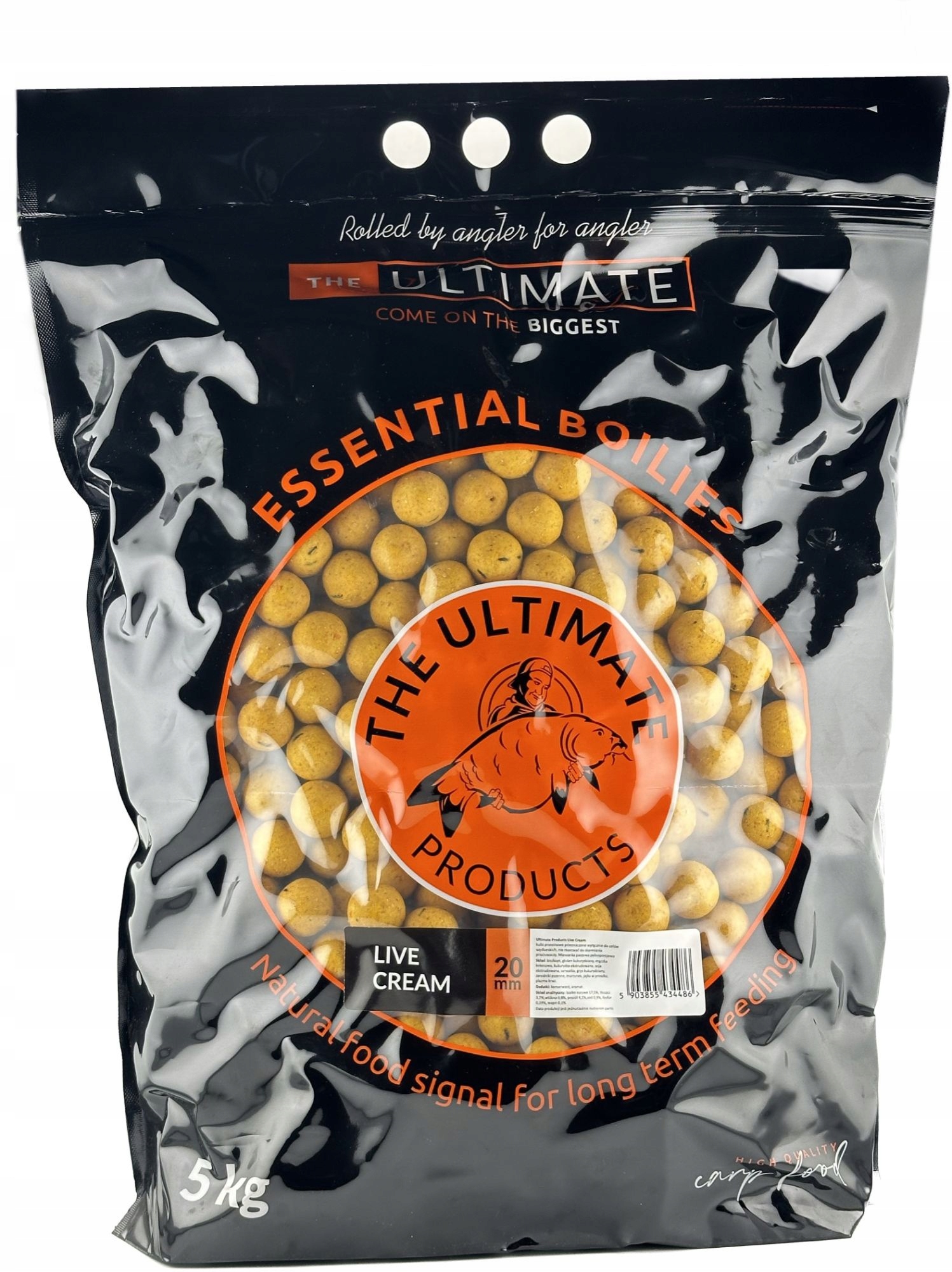 Proteinové boilies Ultimate Essential Live Cream 24mm 5kg
