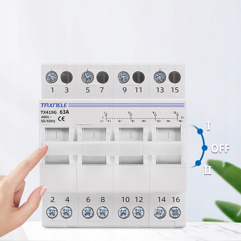 Modulární přepínač napájení (mts) I-0-II 4P 63A