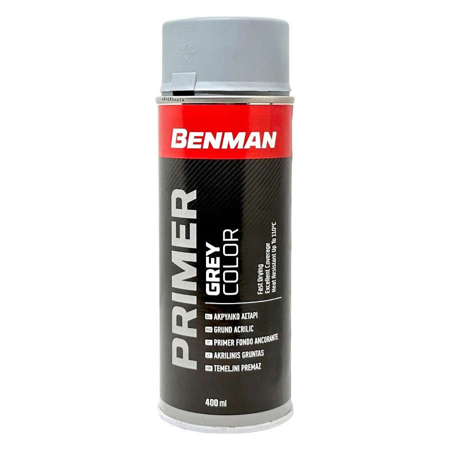 Benman Lakier Podkładowy Szary do Aluminium Akryl Spray 400ML
