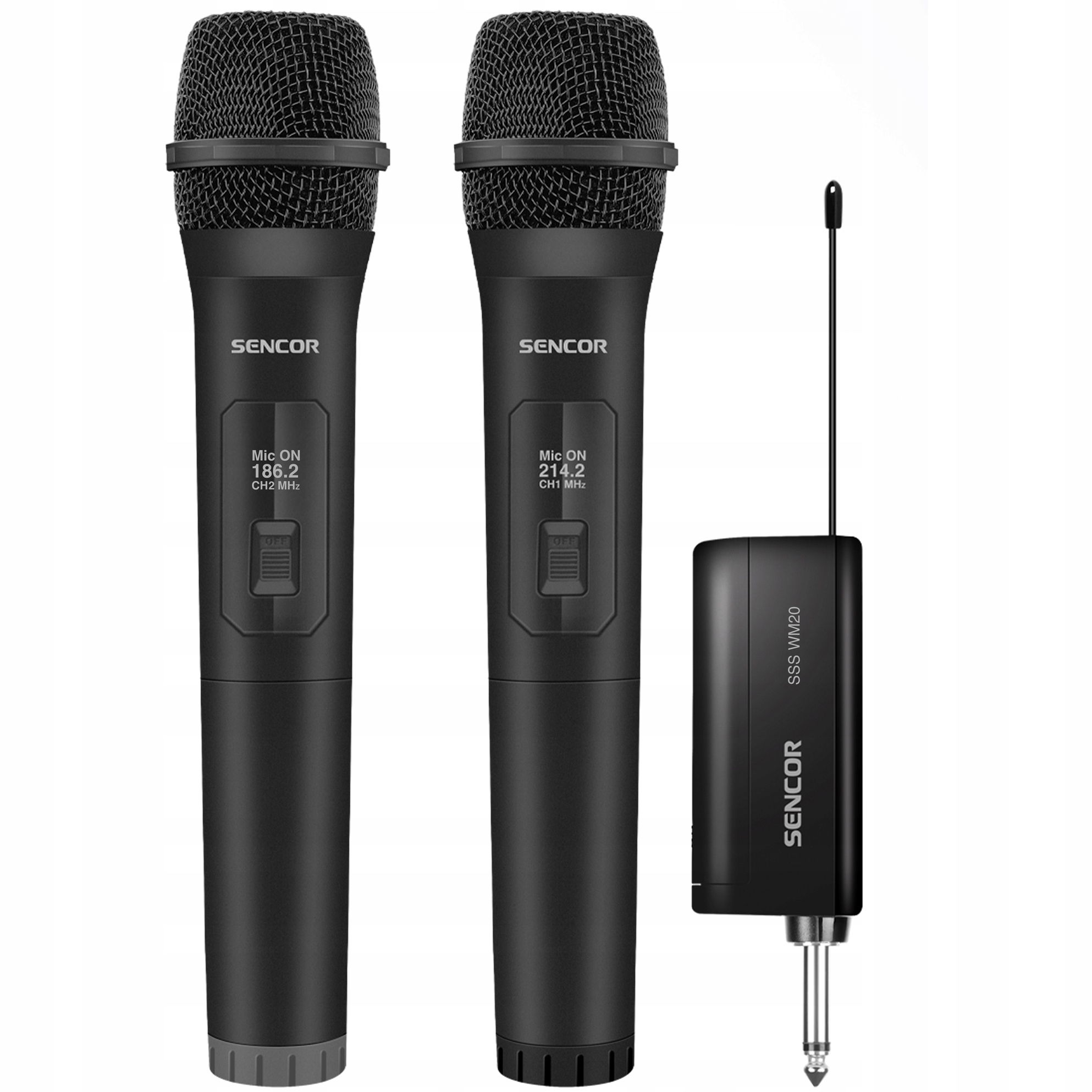 Zestaw mikrofonów bezprzewodowych z odbiornikiem do głośnika karaoke Sencor