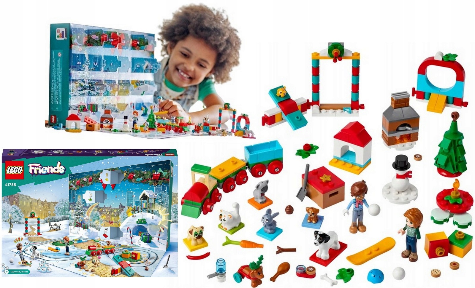 Lego Friends Kalendarz adwentowy zabawki świąteczny zestaw dla dzieci 41758
