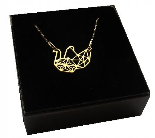 

Złota celebrytka łabędź Origami srebro 925